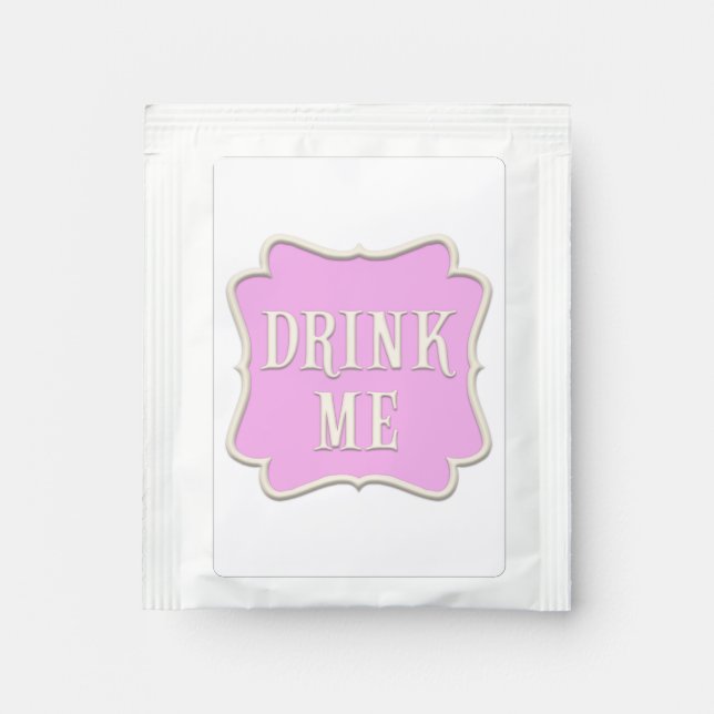 "Drink Me" Wonderland Tea Party Pastel Pink Bag Drink Mix (Front)