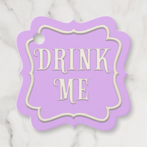 Drink Me Wonderland Tea Party Pastel Purple  Favor Tags