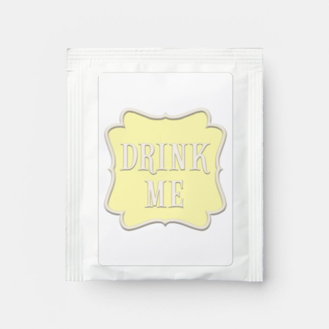 "Drink Me" Wonderland Tea Party Pastel Yellow Bag Drink Mix (Front)