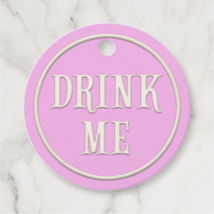 "Drink Me" Wonderland Tea Party Pink Personalized Favor Tags