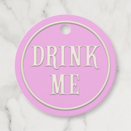 Drink Me Wonderland Tea Party Pink Personalized Favor Tags