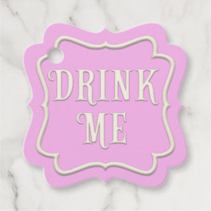 "Drink Me" Wonderland Tea Party Pink Personalized Favor Tags