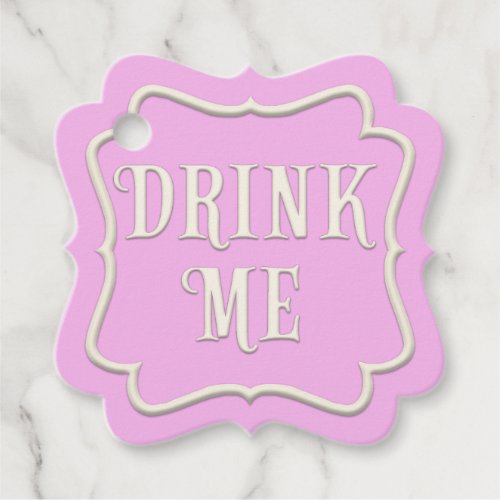 Drink Me Wonderland Tea Party Pink Personalized Favor Tags