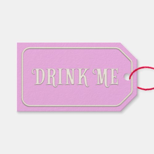 Drink Me Wonderland Tea Party Pink Personalized Gift Tags