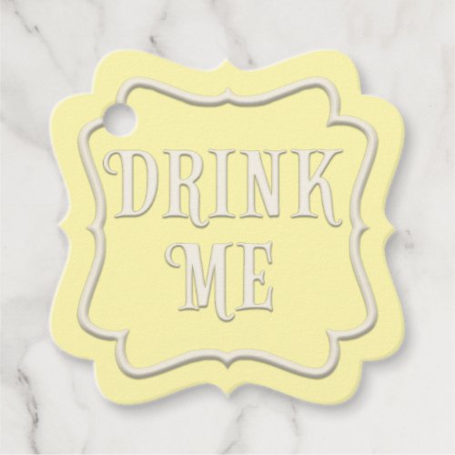 Drink Me Wonderland Tea Party Yellow Favor Tags