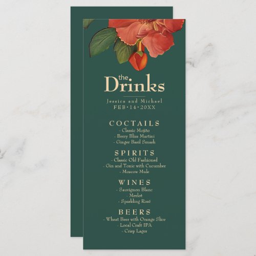 Drink menu Rose Romance Art Nouveau Splendor