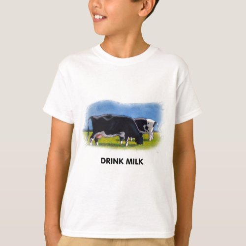 DRINK MILK COWS ARTWORK T_Shirt