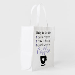 Drink more coffee purple grocery bag