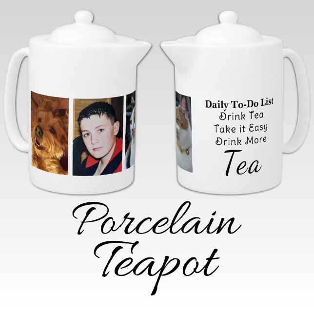 Drink more tea 3 photo white black teapot (Creator Uploaded)