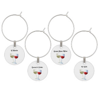 Drink More Wine Glass Charm