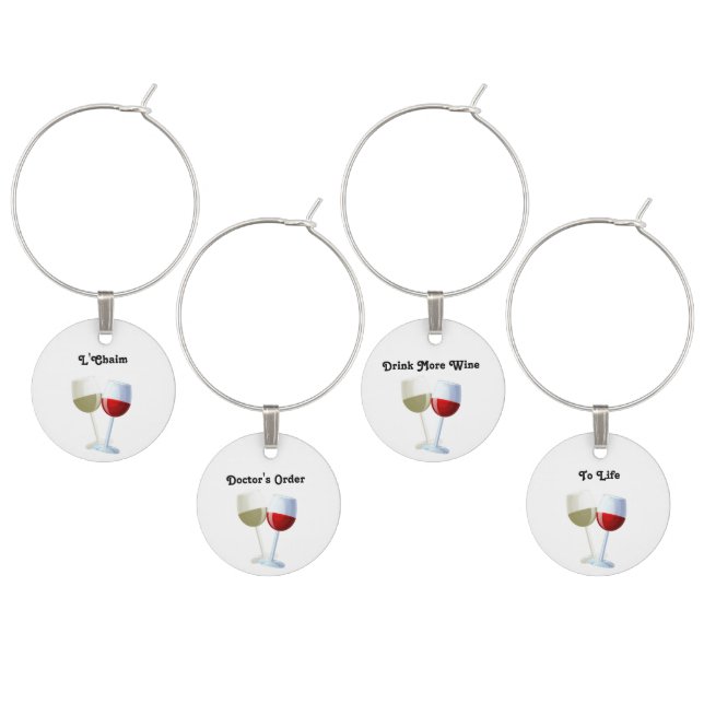 Drink More Wine Glass Charm (Staggered)