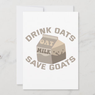 Drink Oats Save Goats Vegan Milkshake Activist Holiday Card