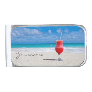 Drink On Beach custom money clip