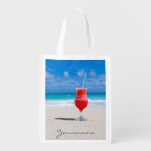 Drink On Beach custom reusable bag
