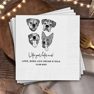 Drink On Us Pets Custom Hand Drawing Wedding Napki Napkins
