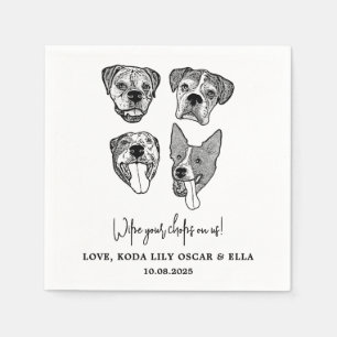 Drink On Us Pets Custom Hand Drawing Wedding Napki Napkins