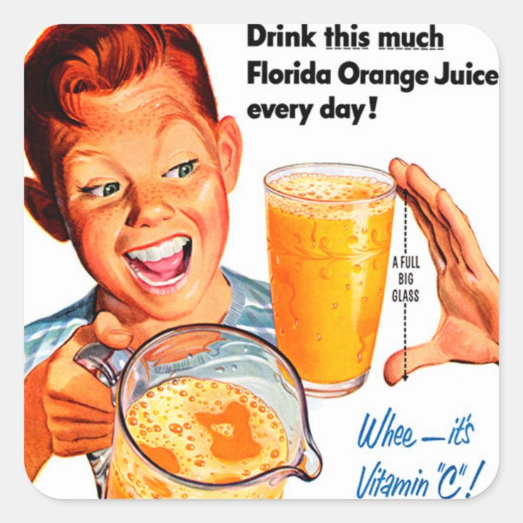 DRINK ORANGE JUICE sticker Zazzle