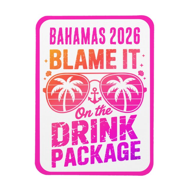 Drink Package Cruise Ship Stateroom Magnet (Vertical)