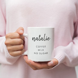 Drink Preference | Modern Name Minimalist Stylish Coffee Mug