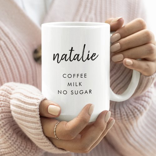 Drink Preference  Modern Name Minimalist Stylish Coffee Mug