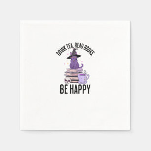 Drink Read Books Whimsigoth Halloween Design Napkins