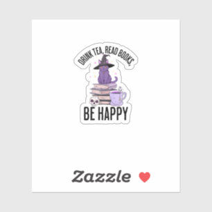 Drink Read Books Whimsigoth Halloween Design Sticker