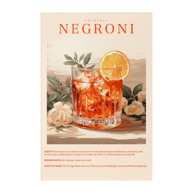 Drink Recipes  Acrylic Print (Front)