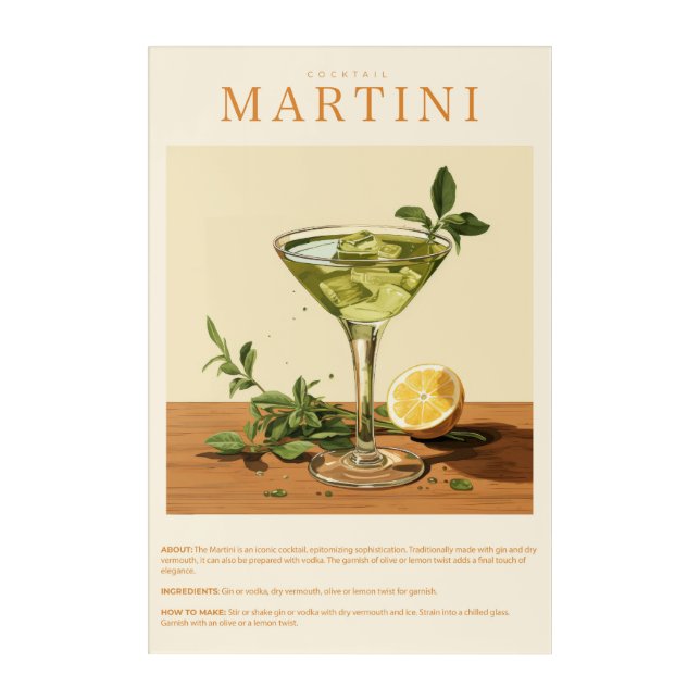 Drink Recipes  Acrylic Print (Front)