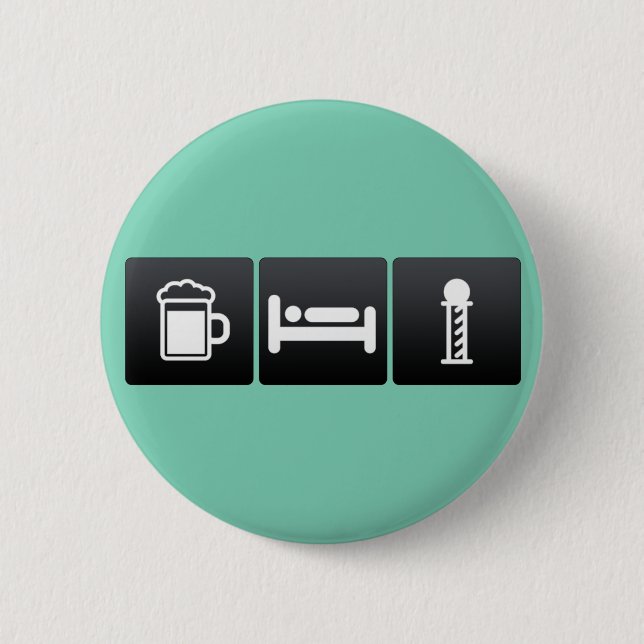 Drink, Sleep and barber shops Button (Front)
