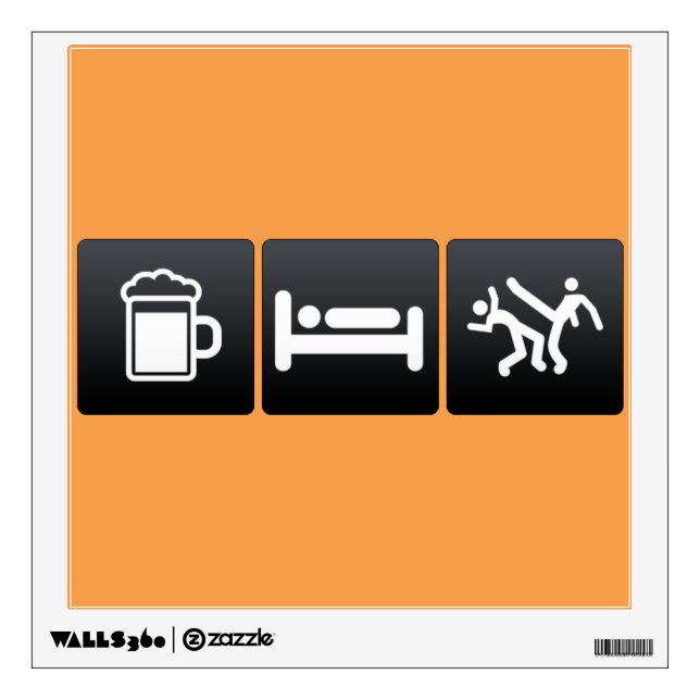 Drink, Sleep and capoeira Wall Decal (Front)