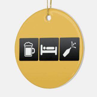 Drink, Sleep and champagne Ceramic Ornament
