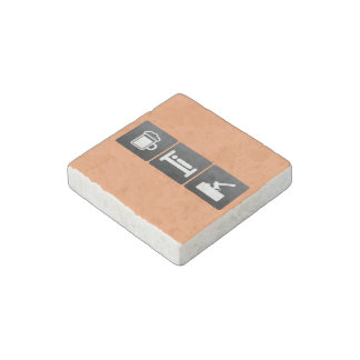 Drink, Sleep and Chopping Wood Stone Magnet