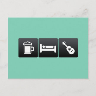 Drink, Sleep and Ukuleles Postcard