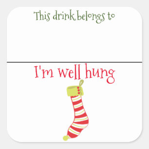 Drink Sticker Marker Name Funny Christmas Saying