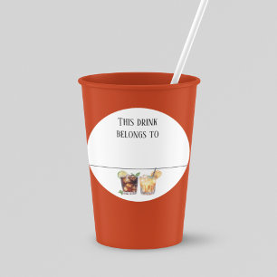 Drink Sticker Marker Name  Labels Party