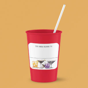 Drink Sticker Marker Name Witch Halloween Party