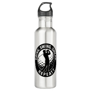 Drink Swing Swear Repeat Golf Stainless Steel Water Bottle