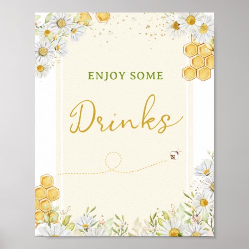 Drink Table Bumblebee Party Baby Bridal Bee Shower Poster