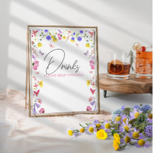 Drink Table Sign – Wildflower Baby Shower or Event