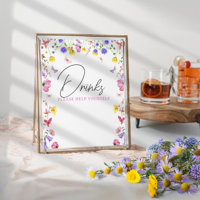 Drink Table Sign – Wildflower Baby Shower or Event (Creator Uploaded)