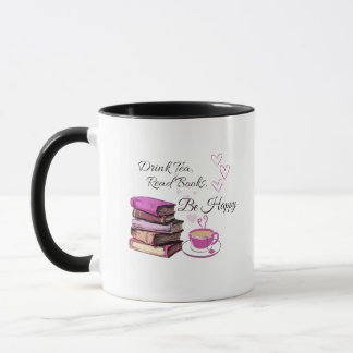 "Drink Tea. Read Books. Be Happy. – Cozy Reader Mu Mug