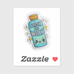 Drink the Water Clear Sticker Funny Hydration Re