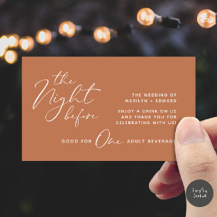 Drink Ticket, Adult Beverage, Modern Wedding Party Enclosure Card