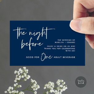 Drink Ticket, Adult Beverage, Modern Wedding Party Enclosure Card