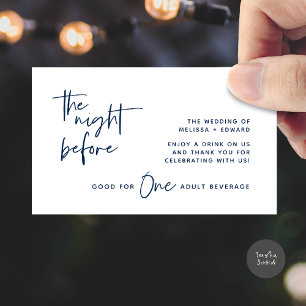 Drink Ticket Adult Beverage The Night Before Party Enclosure Card