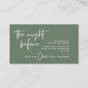 Drink Ticket, Adult Beverage, Wedding Bar Party Enclosure Card