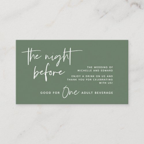 Drink Ticket Adult Beverage Wedding Bar Party Enclosure Card