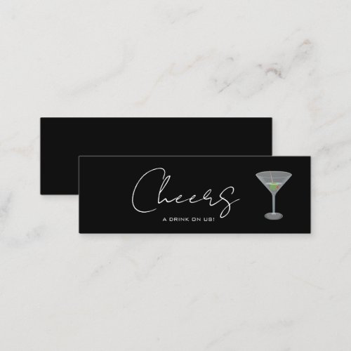 Drink Ticket Cheers Wedding Reception Mini Card