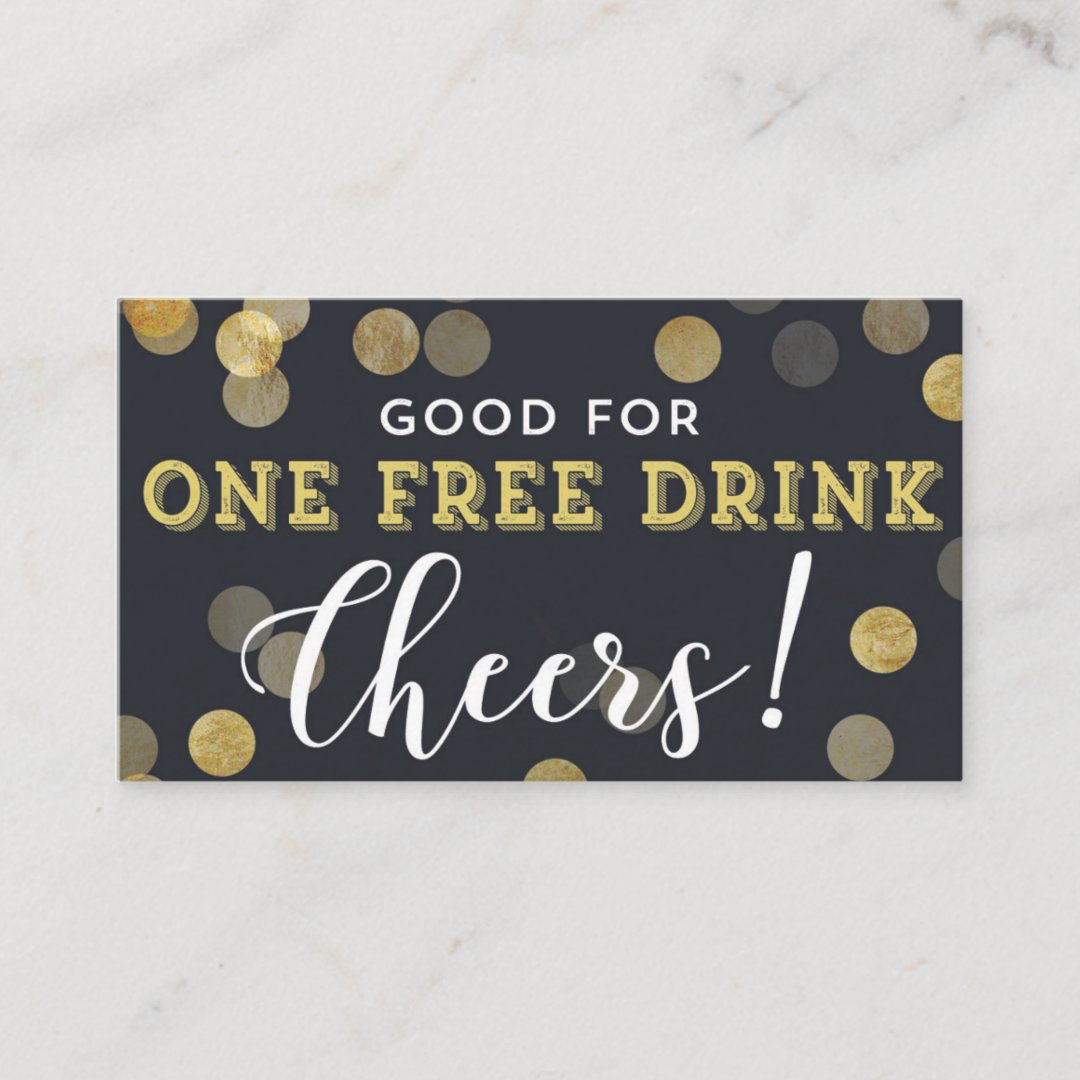 Drink Ticket Coupons for a Free Drink at Weddings Zazzle