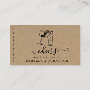 Drink Ticket, Free Alcohol Voucher Business Card